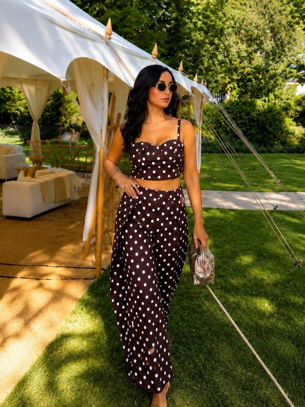Commense Polka Dot Cami Top & Pants Set - Picture 2 of 7